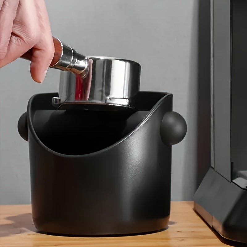 1 piece of Espresso Knock Box with a straight shape, designed to collect coffee grounds. This coffee dump bin comes with a removable knock bar and non-slip base for easy use. It is shock-absorbent and built to last.