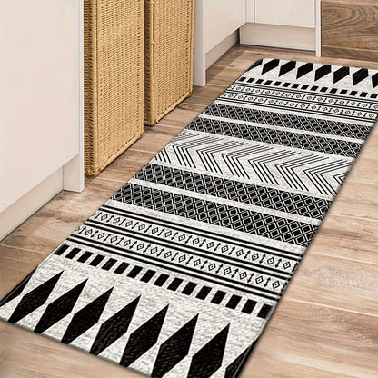 1 piece Non-Slip Moroccan area rug - Luxuriously soft and long-lasting rug for laundry room, bathroom, kitchen, bedroom, living room, and dining room - Easy to clean in the washing machine and features a stylish braided design