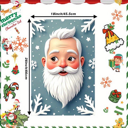 1 piece of 18 by 66.04 cm Christmas themed Merry Christmas Santa Claus Fabric Material In Assorted Designs And Colors.