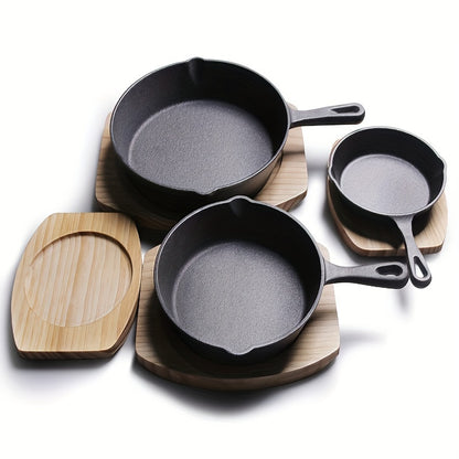 [Highly Rated] Multi-Purpose Cast Iron Skillet with Non-Stick Surface, Perfect for Cooking Steaks and Eggs on Gas or Induction Cooktops, Ideal for Outdoor Camping and Travel - Offered in 12.7cm, 15.24cm, and 17.78cm Variants