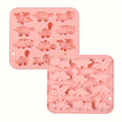 1 piece of Dinosaur Cake Mold, made from 3D Silicone and featuring 12 cavities for pudding and chocolate molding. Perfect for DIY cake decorating and a must-have baking tool in any kitchen.