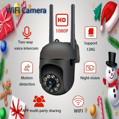 YIIYRY 1080P HD WiFi Camera featuring Infrared Night Vision, Two-Way Audio, Motion Detection, USB Power, Laptop Compatibility, Multi-Party App Sharing, and Real-Time Surveillance Smart Home Security for Ages 14 and Up.