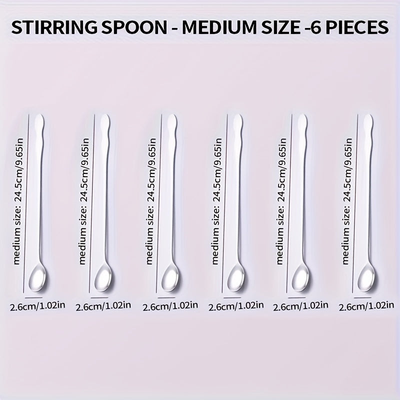 1 Pack of 3 or 6 Long Handle Coffee Stirring Spoons, Mini Espresso Spoons