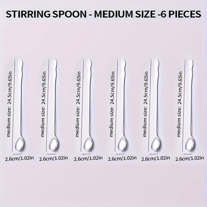 1 Pack of 3 or 6 Long Handle Coffee Stirring Spoons, Mini Espresso Spoons