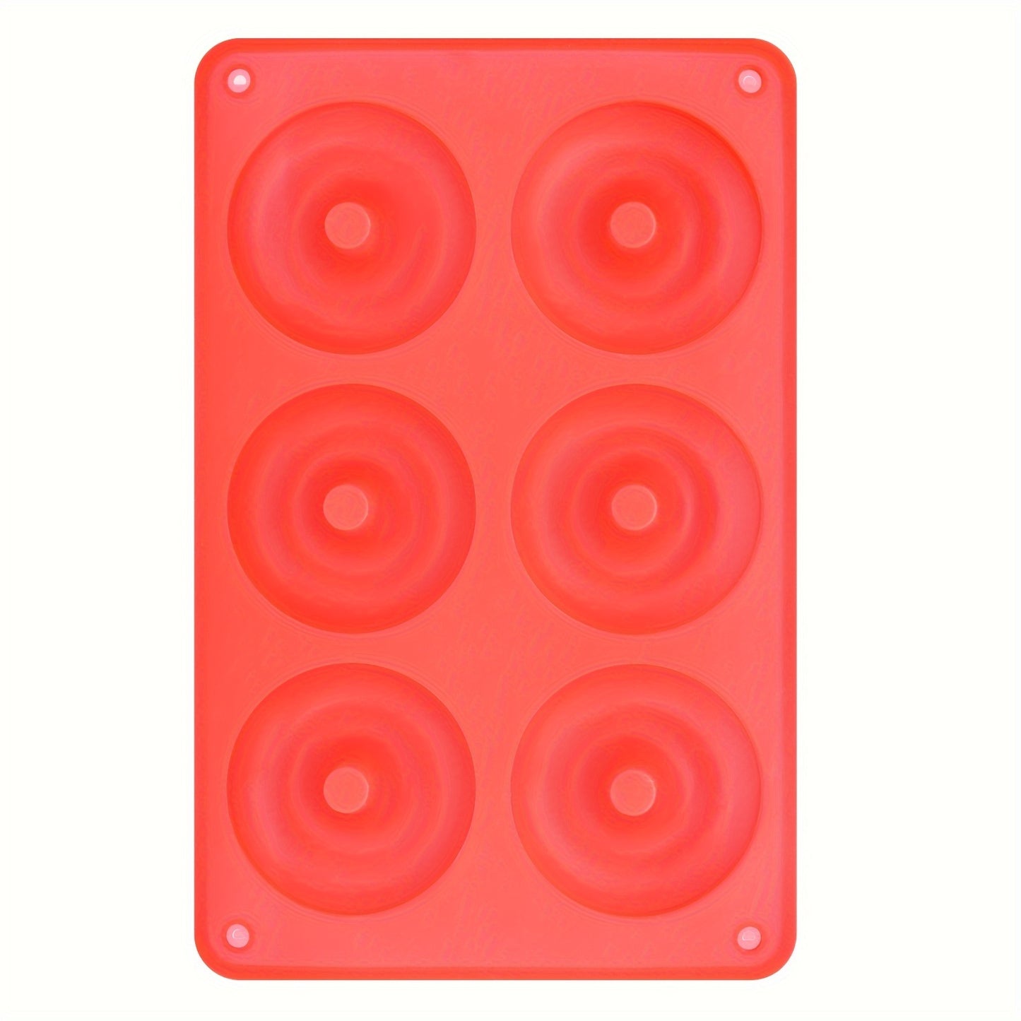 1 piece of a 6-Cavity Silicone Donut Mold for Baking, designed to withstand high temperatures. Ideal for creating large donut cakes, puddings, jellies, and chocolates. Can also be used as a DIY handmade soap, wax, or resin mold. A versatile kitchen tool