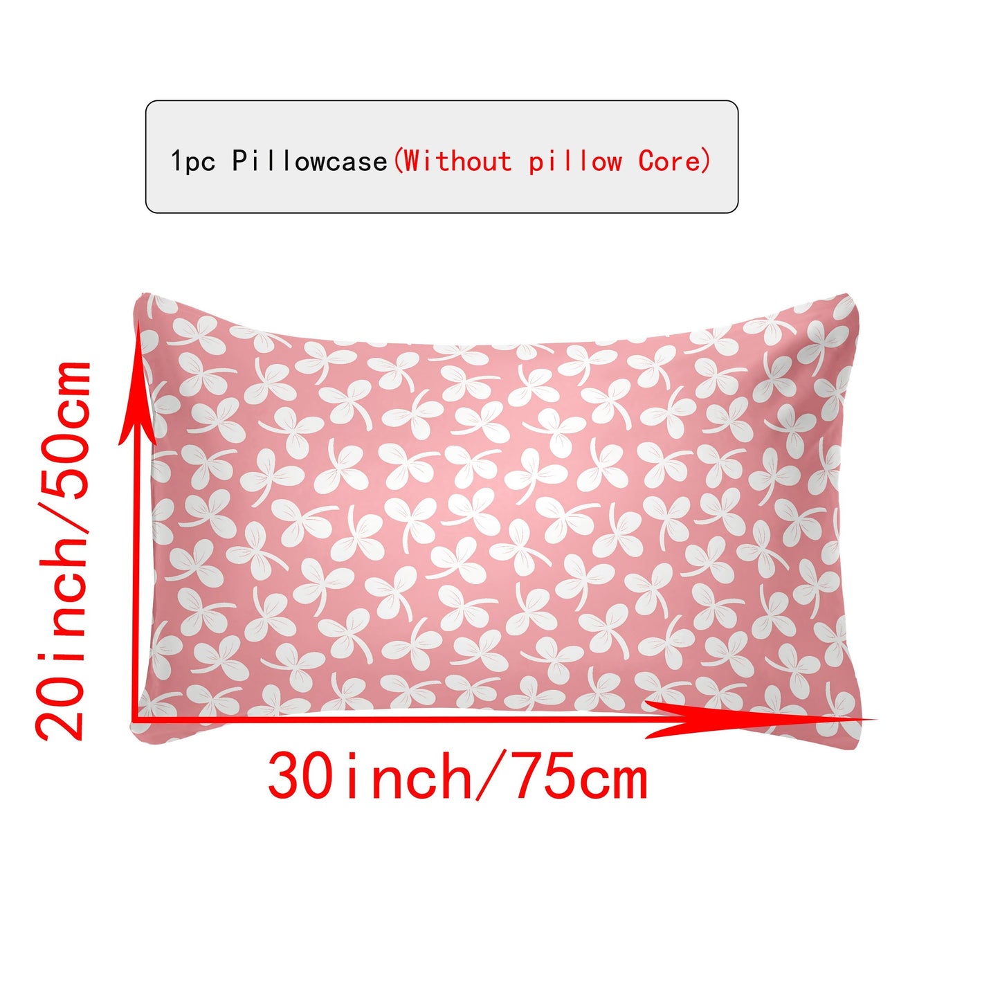 [Top Pick] Luxuriously Soft & Breathable Pillowcase - Featuring Envelope Closure and Multiple Size Options (30x50, 51x66, 50x75) - Stylish Floral & Botanical Patterns in White, Silver, Red, Purple, Grey, Pink, Lucky Clover, Maple Leaf, and Green Plants -