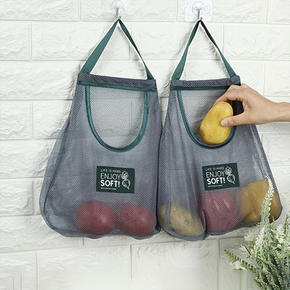 1 Kitchen Storage Bag for household use, perfect for storing vegetables and fruits. Can also be mounted on the wall for storing ginger and garlic.