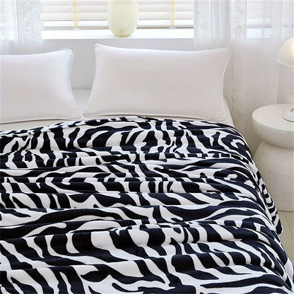 Zebra Patterned Blanket, Luxuriously Soft Throw Blanket Ideal for Snuggling Up on the Couch, Sofa, Office, Bed, Camping or Travel. The perfect multi-purpose gift blanket that can be used in all seasons.