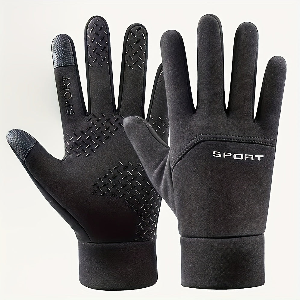 [Customer Favorite] Durable and Breathable Full Finger Cycling Gloves with Non-Slip Touch Screen Compatibility, Made of Polyester - Hand Wash or Professional Dry Cleaning Recommended, Full Finger Design, Perfect for Biking