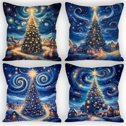 - Transform your home into a cozy winter wonderland with this 4-piece Merry Christmas Throw Pillow Cover Set 
- Each cover features a soft and comfortable material with a beautiful Night Sky Tree design
- Perfect for adding a festive touch to your living