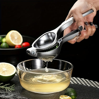 1 piece of Citrus Juicer, a versatile Lemon Juicer that can also be used for oranges, a creative and manual juicer made of stainless steel. This Citrus Squeezer is a must-have item for your kitchen, as it is a multifunctional tool that can easily extract