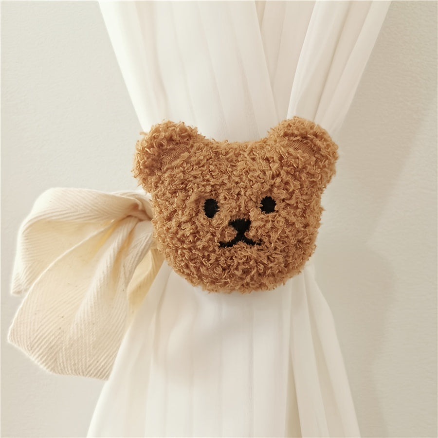 Bear-shaped tieback window curtain clip to hold curtains in place, perfect for kids' rooms and adding a fun touch to your home décor.