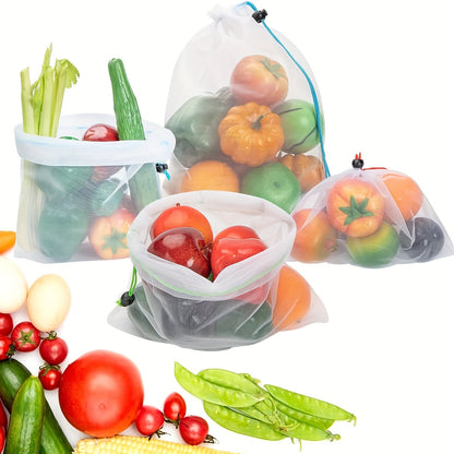 - Set of 10 Reusable Mesh Produce Bags for Fruits and Vegetables, Washable and See-Through
- Premium Quality Toy Storage Bags with Drawstring, Ideal for Fridge Storage and Organizing Toys