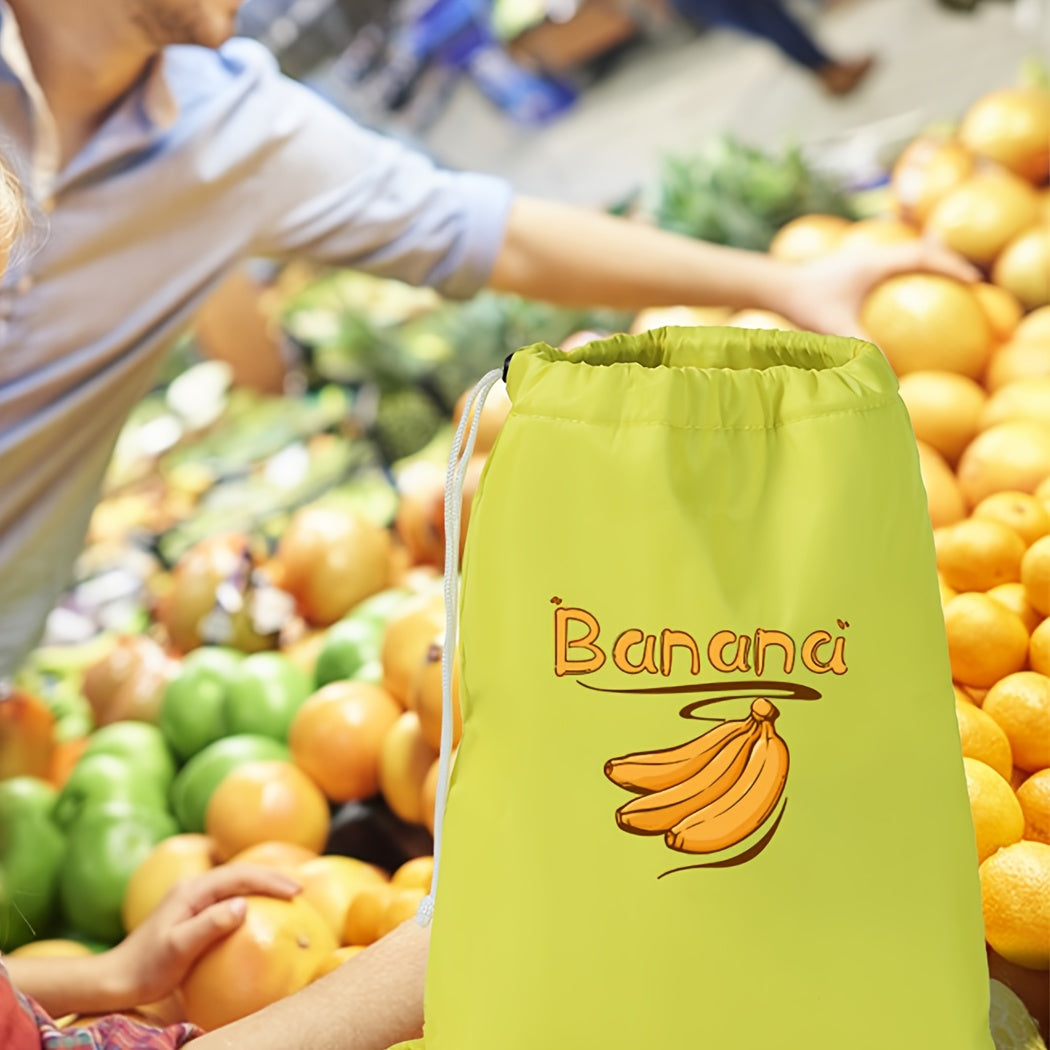 1 piece of a fresh-keeping bag with a drawstring for fruits and bananas - an ideal storage solution for vegetables, fruits, and tomatoes to keep them fresh and protected from shocks.