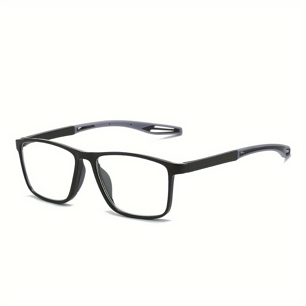 [Top Pick] GzHilovingL Sporty TR90 Reading Glasses - Lightweight, Blue Light Blocking, Stylish Smoky Gray Rectangular Frame with Orange Detail, Unisex Comfortable Fit, High Quality Optical Eyewear with Diopter Range up to +4.0, GZHILOVINGL