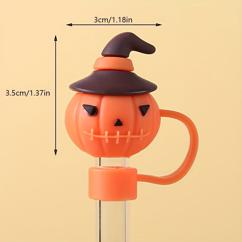 1 piece of a new cartoon straw cap made of food-grade silicone material. This creative straw cover is suitable for 10mm/0.4inch straws and is reusable. It is safe and dustproof, making it perfect for parties as a gift or decoration on party cups.