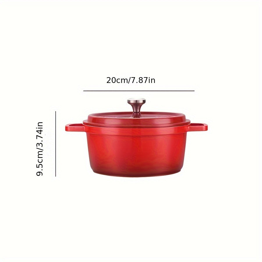 1 piece Enamel Non-Stick Pot with Lid, versatile multi-purpose pot for stewing, making soup, and cooking. Suitable for use in the oven, induction cooker, halogen and gas stove, and electric ceramic stove. Available in sizes 93 oz and 160.6 oz.