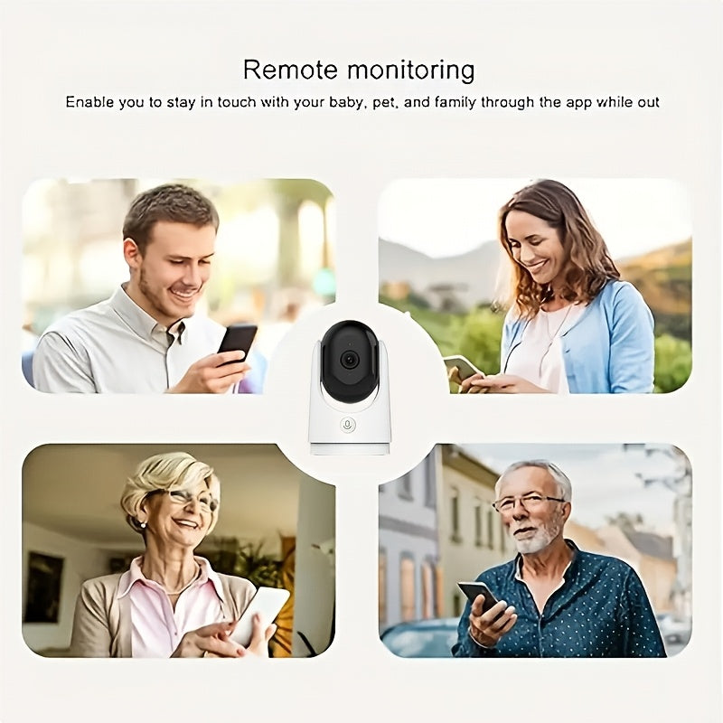 YIIYRY Smart Wireless Security Camera имеет WiFi-подключение, двустороннюю аудиосвязь, ночное видение, автоматическое отслеживание и питание по USB. Она обеспечивает качество видео 1080P HD, но карта памяти не входит в комплект.