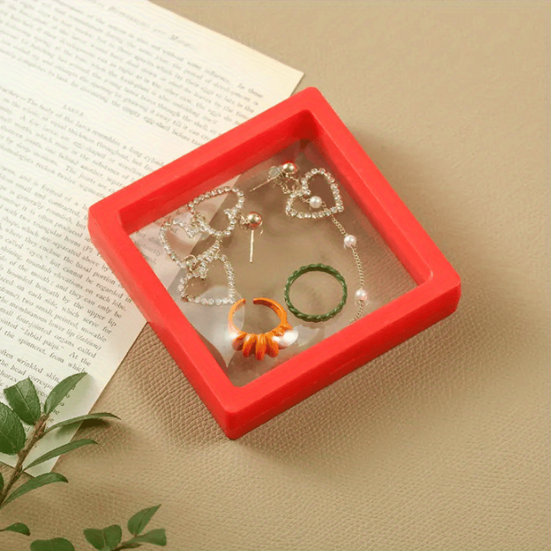 [Best Seller] One piece of transparent PE film jewelry box designed for showcasing necklaces, earrings, rings, and other jewelry on counters. The box measures 9cm * 9cm and is sealed to prevent moisture, ensuring that your jewelry remains free from