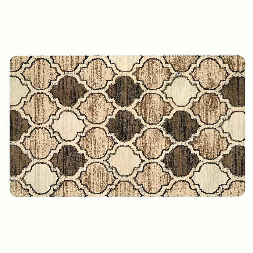 1 piece of a simple and irregular graphic pattern carpet, designed to be soft, non-slip, and dirt-resistant. Perfect for use as a floor mat in the living room, kitchen, or bathroom. This square mat weighs 480g and has a thickness of 1cm. Ideal for adding