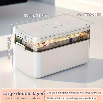 1 piece of a sturdy and convenient medicine organizer - Made of waterproof material, with multiple compartments for storing medicines at home and while traveling. It is lightweight, easy to clean, and can be stored under the bed.