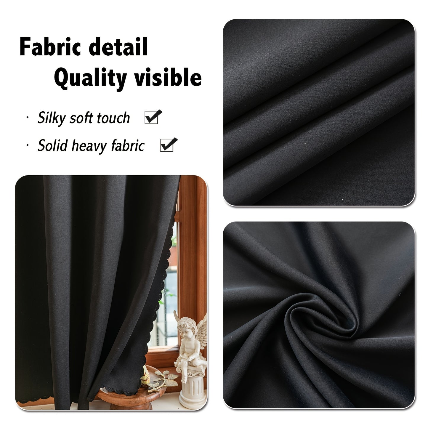 [Top Pick] Convenient Blackout Curtain Without Rod - Blocks UV Rays, Simple to Install, Ideal for Bedroom, Living Room & Kitchen Decor, Easy to Wash, Adhesive, Window Drapes