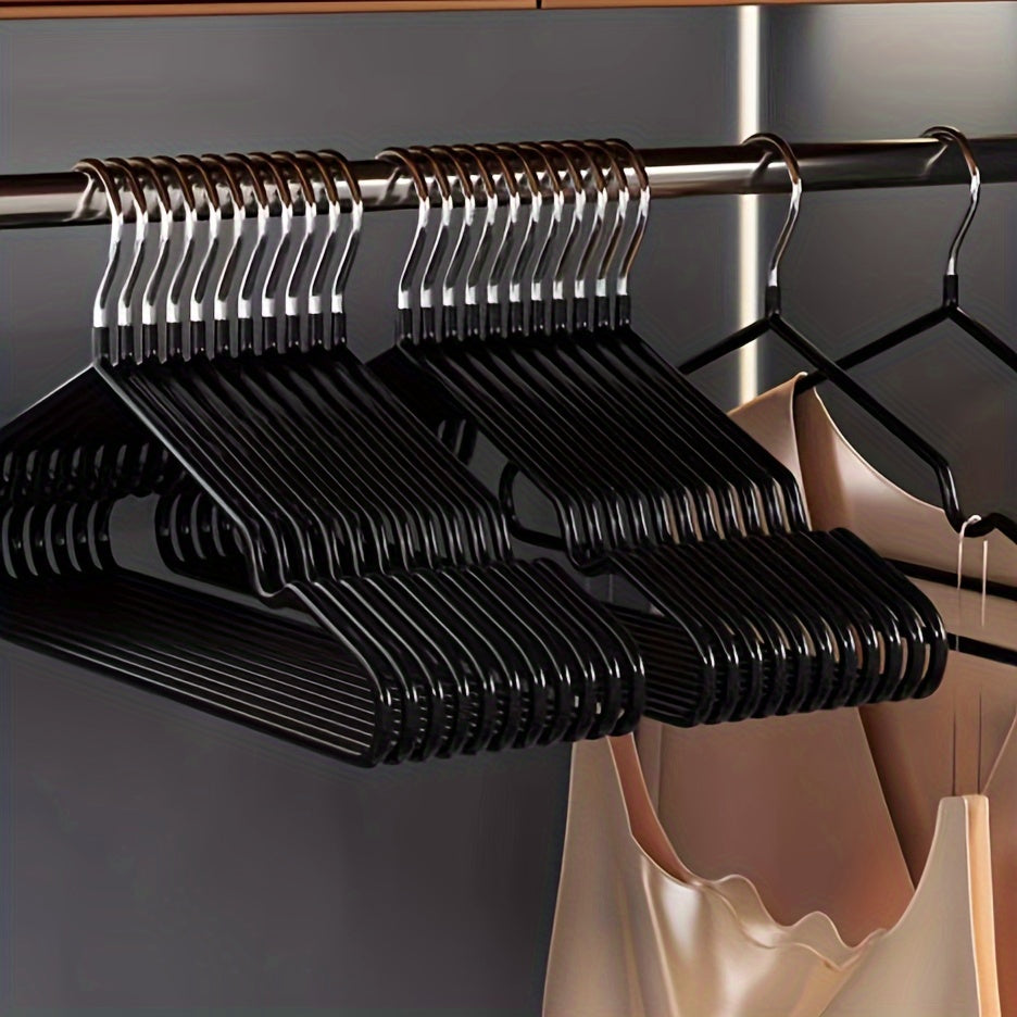 [Bestseller] Set of 10 Heavy-Duty Stainless Steel Hangers with Non-Slip Shoulder Notches, Perfect for Hanging Adult Coats, Suits, and Dresses - Ultimate Closet Organizer.