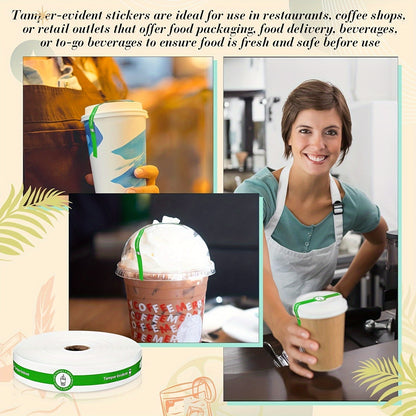 1 Pack of 100 stickers for sealing beverages, food, baked goods, and gifts. Each sticker measures 2.54*22.86cm and features security anti-tampering technology. Ideal for food delivery safety and protection. Perfect for use in restaurants, coffee shops