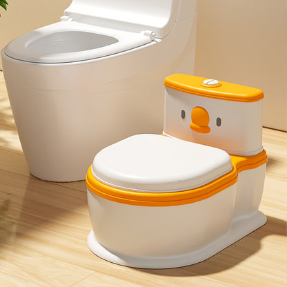 Yellow Duck Design Potty Chair for Kids, made of Durable PP Material, includes Training Toilet Seat with Lid, suitable for Children Ages 3-6, Bathroom Learning Stool for Potty Training