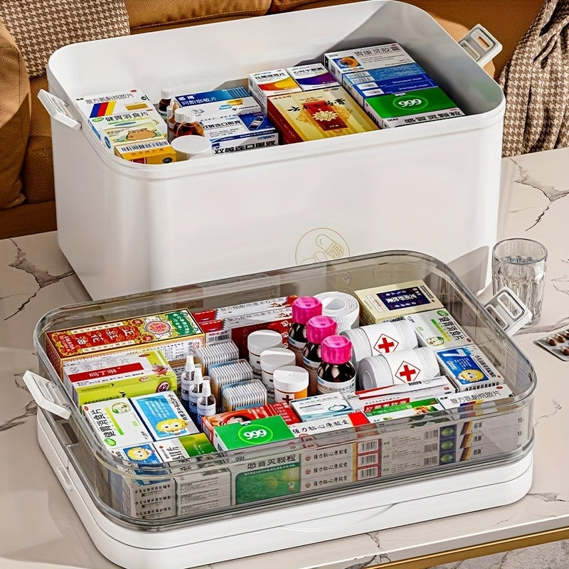 1 piece of a sturdy and convenient medicine organizer - Made of waterproof material, with multiple compartments for storing medicines at home and while traveling. It is lightweight, easy to clean, and can be stored under the bed.