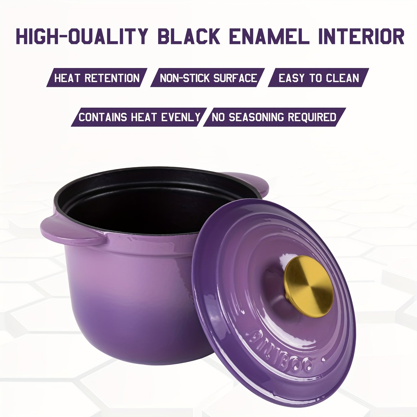 1 piece of enameled cast iron Dutch oven with lid, measuring 18.01cm and holding 2L/0.5Gal. This deep stockpot is perfect for soups and other dishes, made of heavy-duty materials. It is a must-have in every kitchen for cooking enthusiasts, complete with