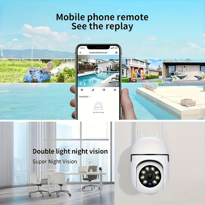 YIIYRY Smart Home Security Camera имеет 2-стороннюю аудиосвязь, панорамирование/наклон/зум, ночное видение и подключение по WiFi. Питание от USB, обеспечивает четкий мониторинг в помещении (карта памяти не входит в комплект).