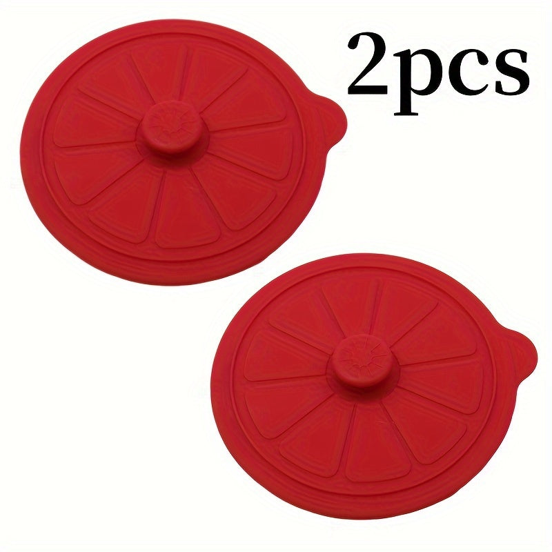 2 Lemon Shaped Silicone Cup Lids – 9.5CM/3.74in Diameter, Fits Most Mugs, Water Cups, Coffee Cups - Made with Food Grade Silicone, Reusable - Perfect for Christmas, Halloween, Easter, Hanukkah, Thanksgiving