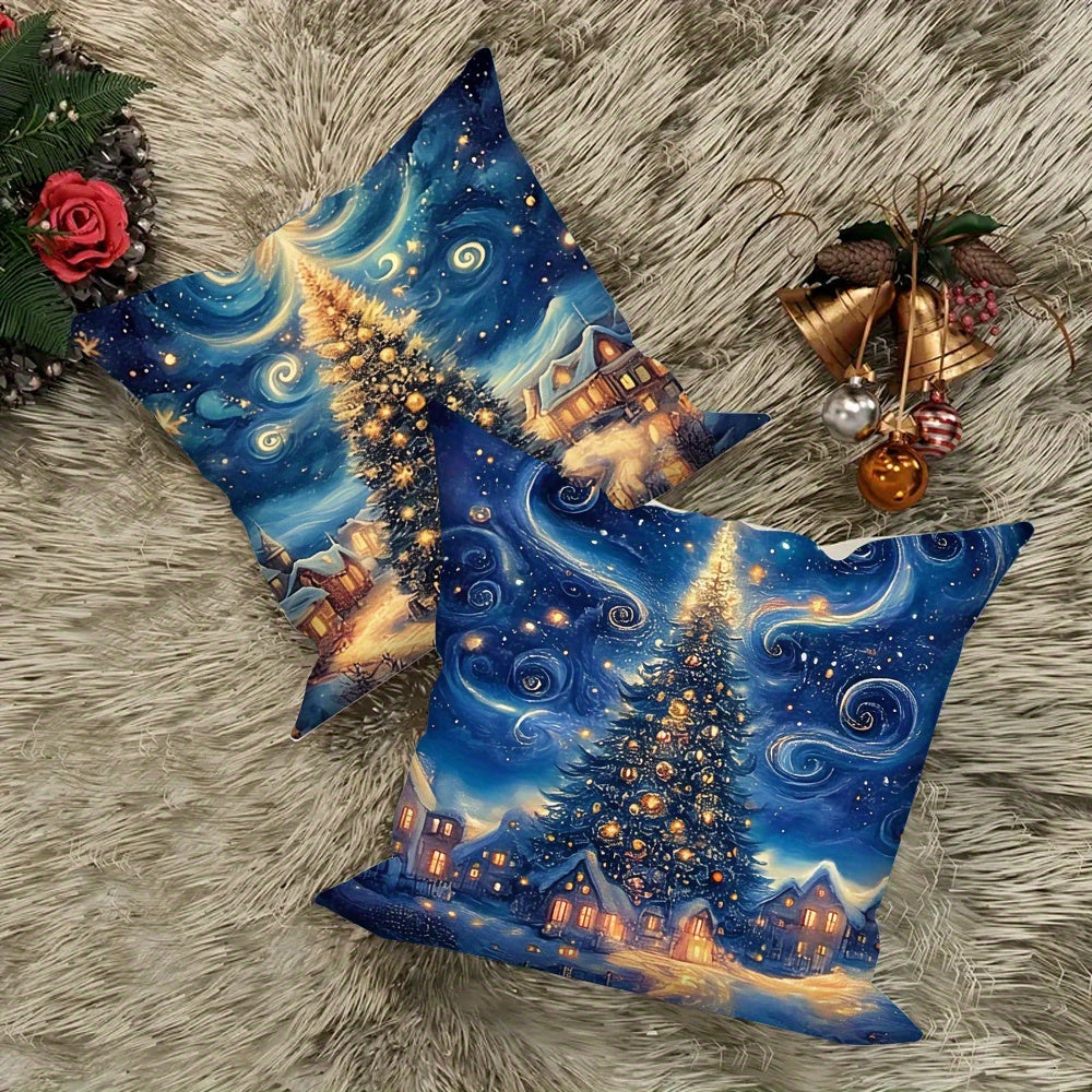 - Transform your home into a cozy winter wonderland with this 4-piece Merry Christmas Throw Pillow Cover Set 
- Each cover features a soft and comfortable material with a beautiful Night Sky Tree design
- Perfect for adding a festive touch to your living