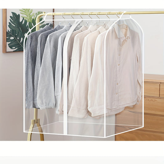 1 piece of a clear hanging garment bag for organizing your closet. This bottom-closed garment rack cover is extra large and seals off your wardrobe clothes, protecting coats, suits, dresses, and more. Perfect for dorm rooms and bedroom wardrobes, this