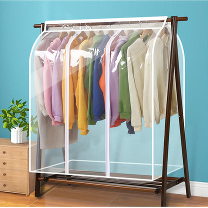 1 piece of a clear hanging garment bag for organizing your closet. This bottom-closed garment rack cover is extra large and seals off your wardrobe clothes, protecting coats, suits, dresses, and more. Perfect for dorm rooms and bedroom wardrobes, this