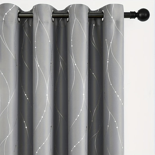 1 piece of geometric pattern curtain with heat insulating properties, featuring an oil print design for blackout purposes. This curtain has grommet top details and is suitable for home decor in the bedroom, living room, office, and study room.