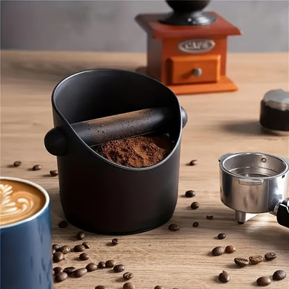 1 piece of Espresso Knock Box with a straight shape, designed to collect coffee grounds. This coffee dump bin comes with a removable knock bar and non-slip base for easy use. It is shock-absorbent and built to last.