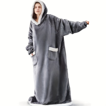 1 piece Hoodie Wearable Blanket for both Women and Men, an Oversized Blanket Sweatshirt that is Super Soft, Warm, and Comfortable. This Wearable Blanket Hoodie is perfect for Adults and comes with a Big Pocket for convenience. It can also be used as