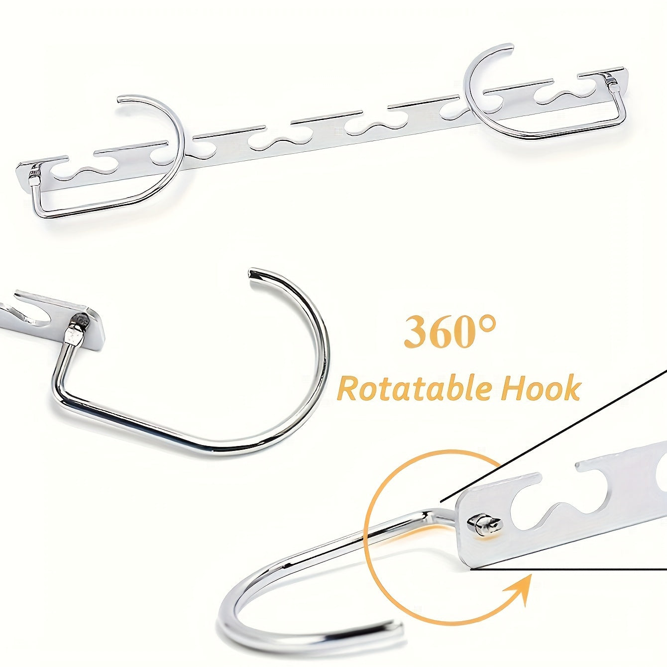 1 piece of a 6-hole metal clothes hanger, designed for durability and to help save space in your bedroom, closet, wardrobe, home, or dormitory for better organization.