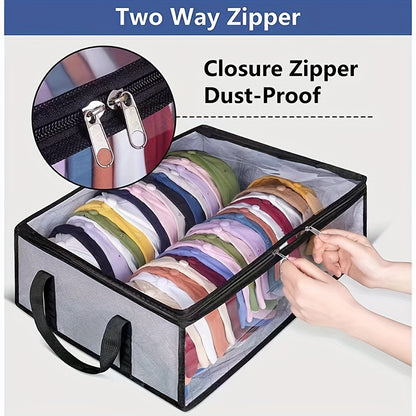 1 or 2 pieces of Hat Storage Dust Bags, Foldable Storage Bags for Hats and Clothes, Hanger Visible Storage Box with Transparent Plastic Lid and Windows, Organizer to Preserve Hat Shape and Keep it Clean.