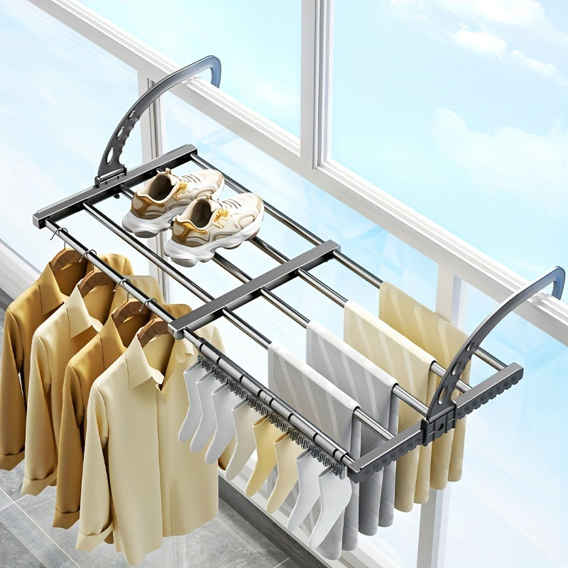 [Top Pick] Over-the-Door Clothes and Shoe Drying Rack - Extendable, Adjustable Hooks for Space Saving Air Circulation, Ideal for Home and Balcony, Drying Racks