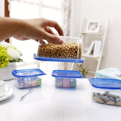 "Set of 10 Clear Rectangular Food Storage Containers with Lids - Stackable and Washable for Decluttering Your Kitchen - Safe for Microwave, Fridge, and Freezer - Ideal for Storing Grains, Meat, Fresh Produce