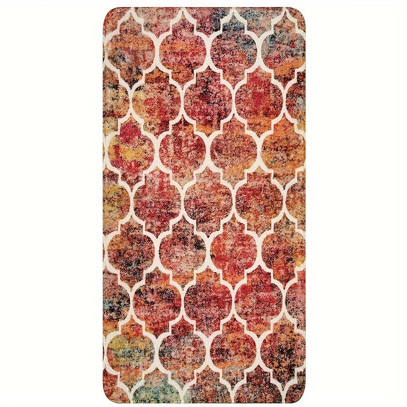 1 piece of a simple and irregular graphic pattern carpet, designed to be soft, non-slip, and dirt-resistant. Perfect for use as a floor mat in the living room, kitchen, or bathroom. This square mat weighs 480g and has a thickness of 1cm. Ideal for adding