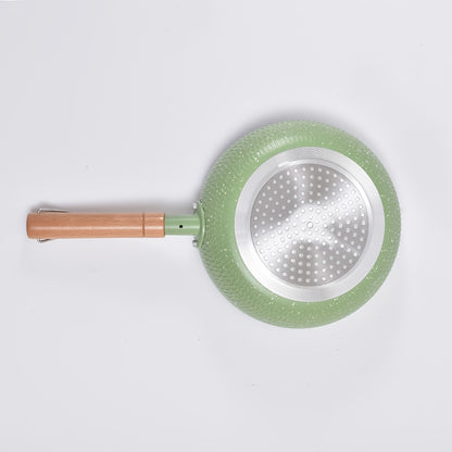 1 Piece Matcha Green Maifan Stone Pan measuring 24cm/9.45 inches, can be used as a Soup Pot, Cooking Pot, Non-stick Noodles Cooking Pot, Hot Milk Soup Pot, Snow Pot, and is essential Kitchenware for your cooking needs.