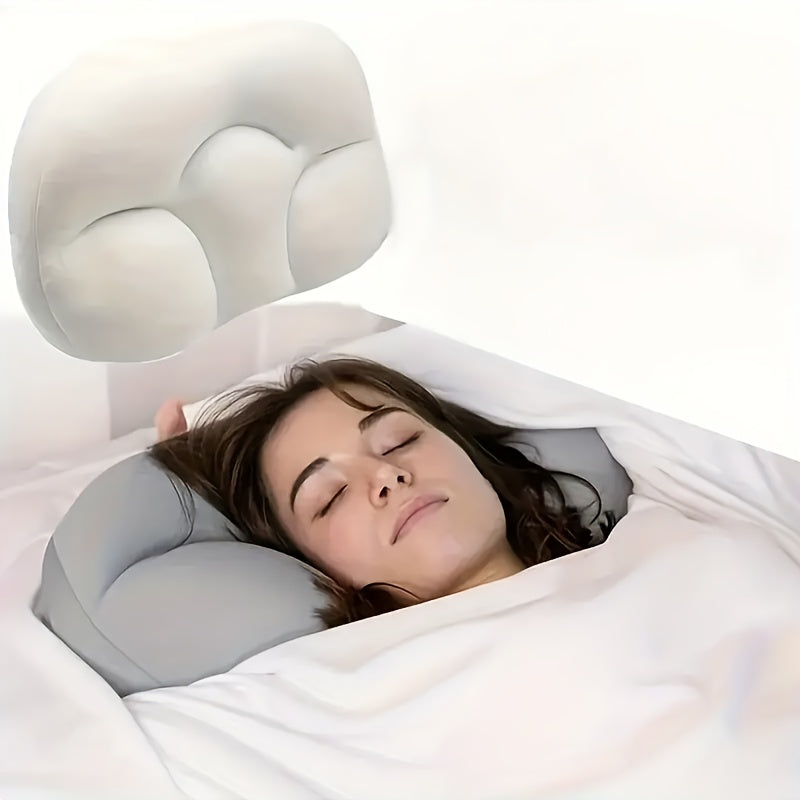 1 piece Ergonomic 3D Sleeping Egg Pillow - Medium Firmness Polyester Fiber, Portable Neck Support for Side and Back Sleepers, Foam Filled, Easy to Maintain, Lightweight Travel Cushion