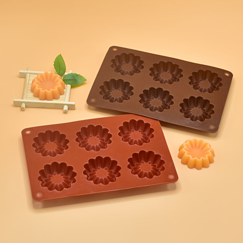 1 piece of Chocolate Mold, 3D Silicone Mold with 6 Cavities for Cookies and Cakes. This Baking Tool is a must-have Kitchen Accessory.