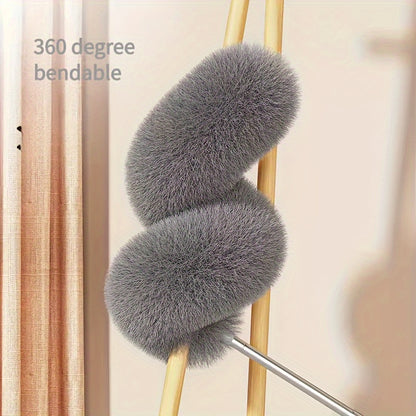 [Customer Favorite] Multi-Functional Electrostatic Duster with Adjustable Pole - Flexible, Reusable Head for Dusting Hard-to-Reach Areas, Ideal for High Ceilings, Furniture & Car Detailing, Top-Quality Cleaning Dusters