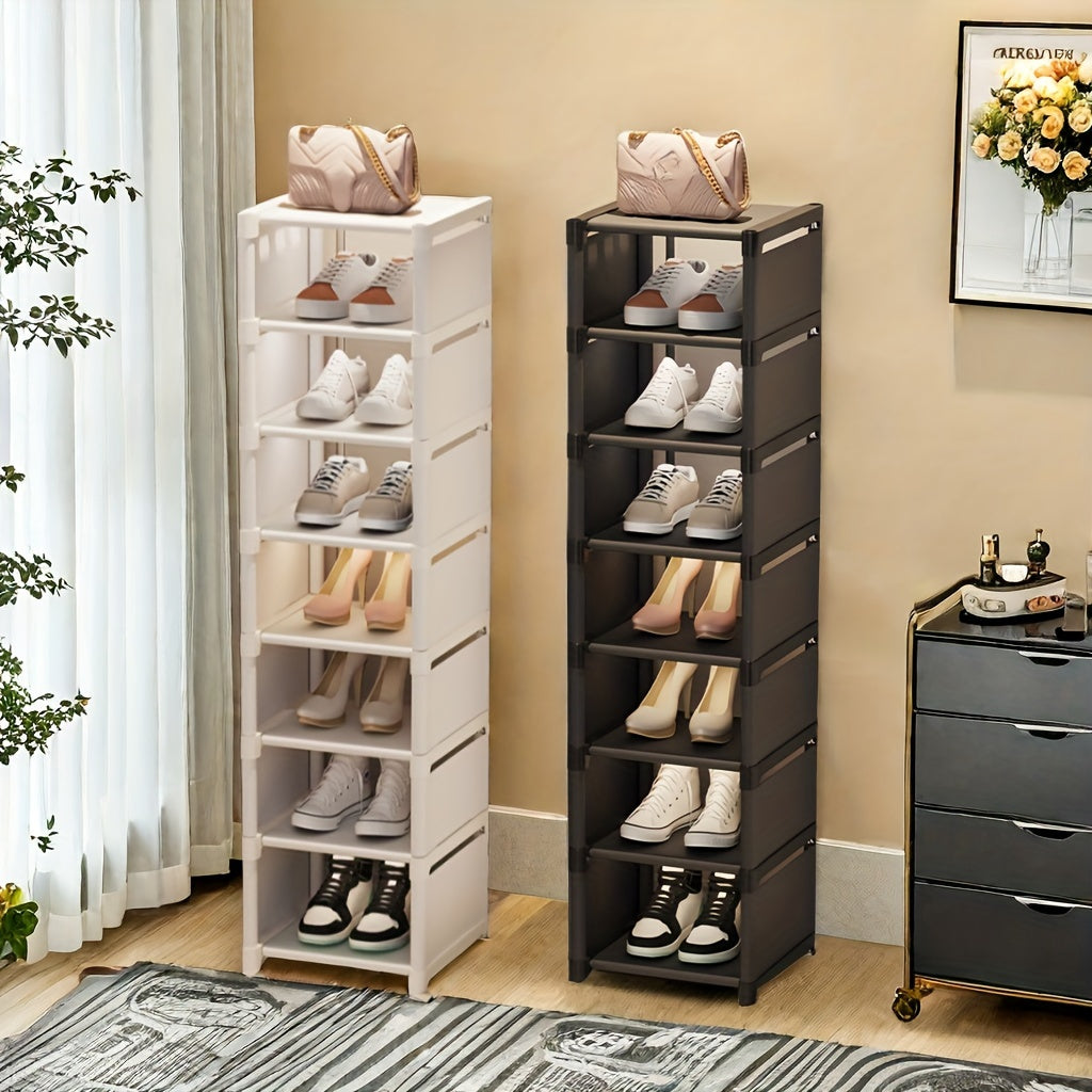 1 Multi-Tier Fabric Shoe Rack with Metal Frame - Space-Saving and Simple Assembly - Great Storage Option for Entryway, Bedroom, or Hallway - Suitable for Sneakers, Slippers, and Sandals - A Stylish Addition to Your Thanksgiving, Halloween, and Christmas