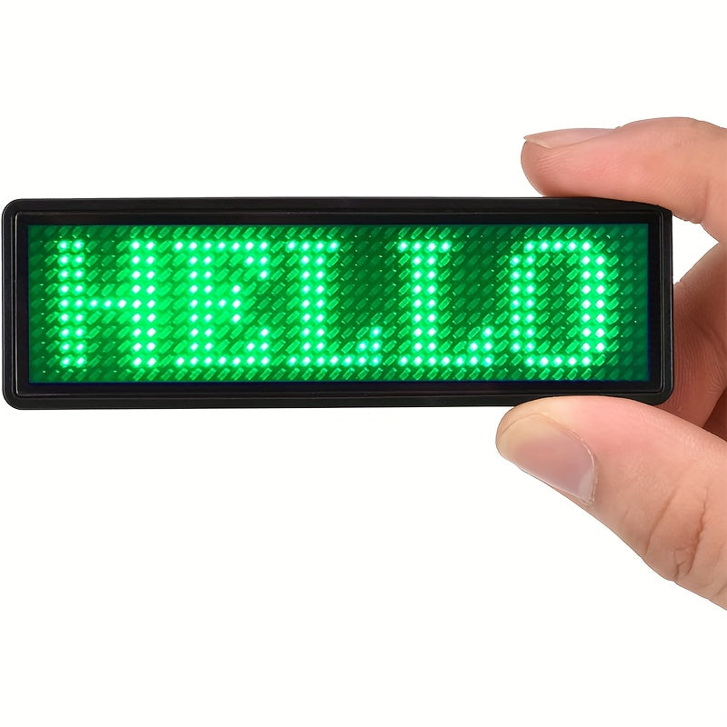 [Top Pick] Rechargeable Wireless LED Badge - 48x12 Pixel Matrix Display, App-Controlled Scrolling Text & Logos, Simple Customization for Events, Restaurants, Nightclubs - Clip & Magnet Included, Multi-Language Support, Suitable for Exhibitions, Hotels